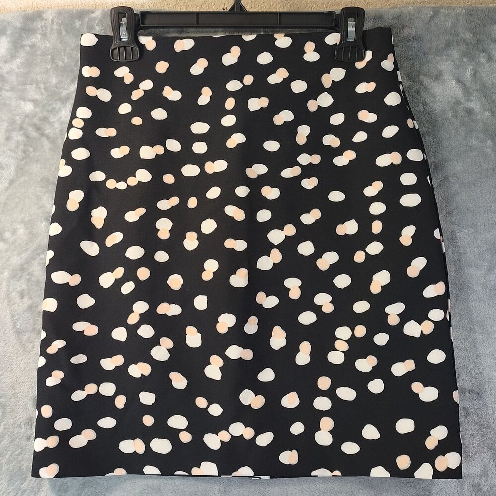 Philosophy Republic Womens Pencil Skirt 2 Black Abstract Dot Print Classic Work